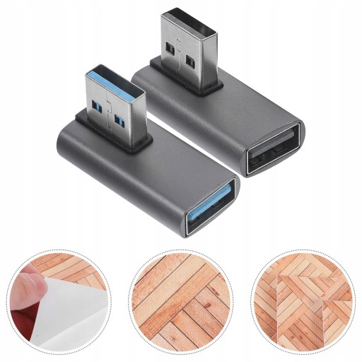 Угловой разъем USB-зарядного устройства для компьютера, 2 шт.