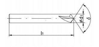 Сверло для снятия фасок VHM fi 8 90* CARBIDE CUTTER 48HRC