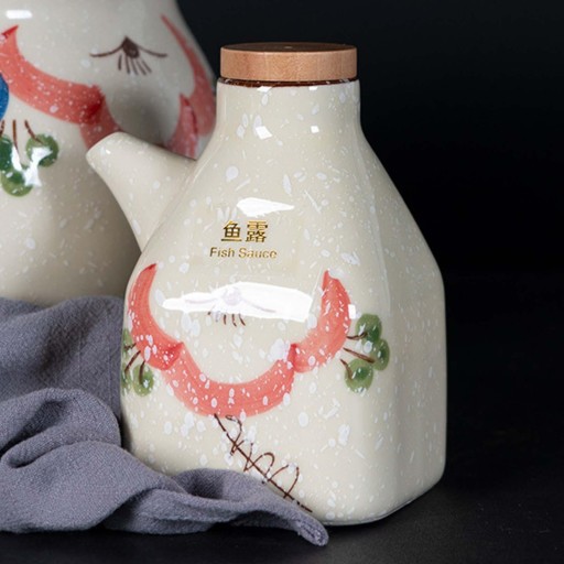 Duża butelka na olej kuchenny, ceramiczny sos rybny w stylu japońskim Shoyu
