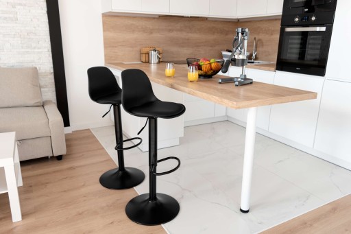 HOKER BAROWY OBROTOWY REGULOWANY KRZESŁO BAR FOTEL KUCHENNY LOFT CZARNY