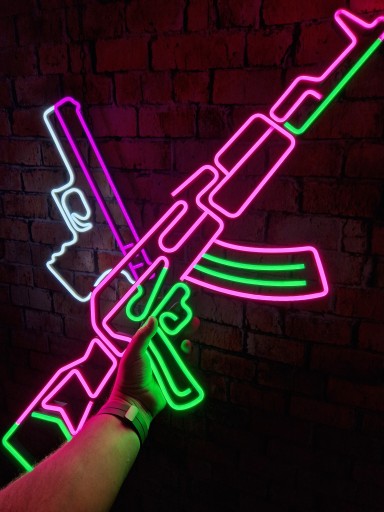 Neon LED Flex AK47 Калашникова - CS:GO CS2 Подарок неоновой революции