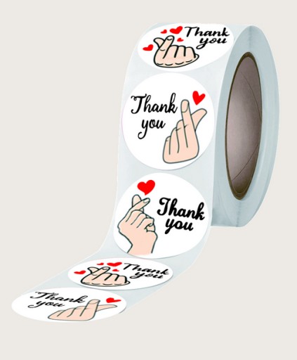 NAKLEJKI THANK YOU DZIĘKUJĘ 500szt