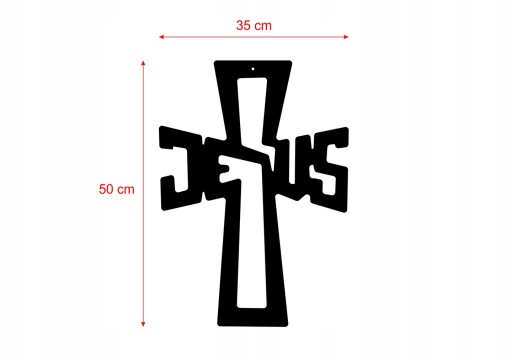Krzyż metalowy na ścianę KNS003 50 cm złoty