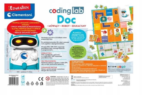 Mówiący Robot Edukacyjny Clementoni Doc coding lab