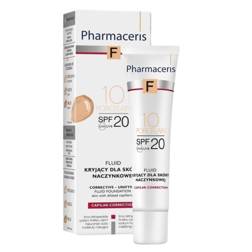 PHARMACERIS F Fluid kryjący dla skóry naczynkowej SPF20 10 porcelain 30 ml