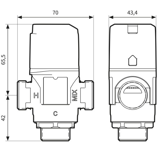 AFRISO ATM 561 ТЕРМОСТАТИЧЕСКИЙ КЛАПАН 1 ДЮЙМ 20-43°C