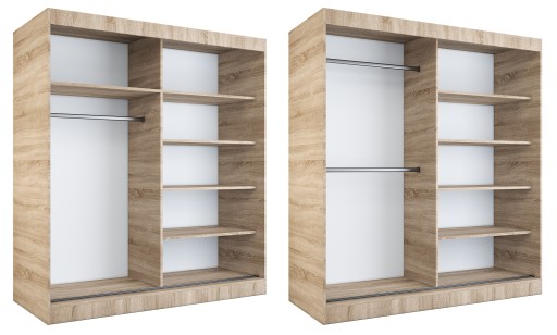Шкаф-купе 180см, 2 интерьера АНТРАЦИТ + ARTISAN