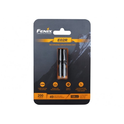 Fenix ​​E02R EDC Светодиодный фонарик Брелок 200лм USB-C