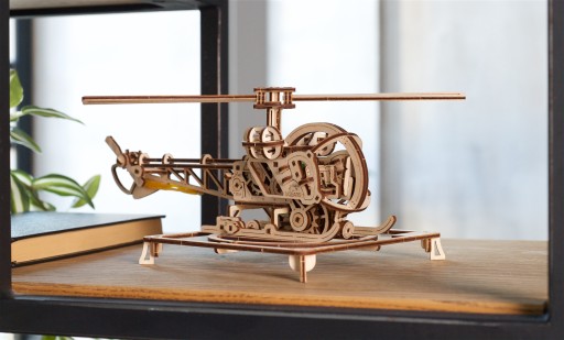 Деревянный механический 3D-пазл «Мини-вертолет» uGEARS Premium Puzzle