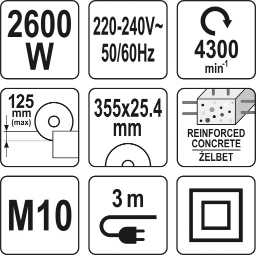 РЕЗАК YATO 2600ВТ 350ММ YT-82158
