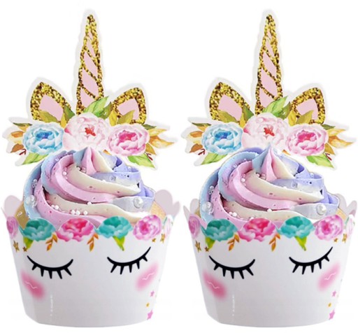 Topper urodzinowy JEDNOROŻEC unicorn HAPPY BIRTHDAY piker dekoracja na tort