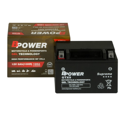 Аккумулятор Bpower GEL GTX9 YTX9-BS