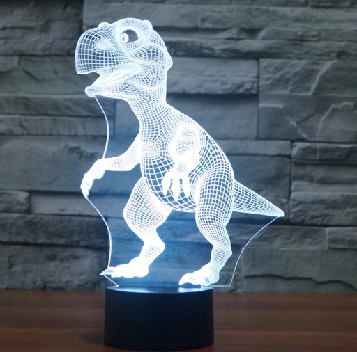 НОЧНОЙ СВЕТОДИОД ДИНОЗАВРА T-REX 3D ЦВЕТ СВЕТОДИОДА + ПУЛЬТ ДИСТАНЦИОННОГО УПРАВЛЕНИЯ