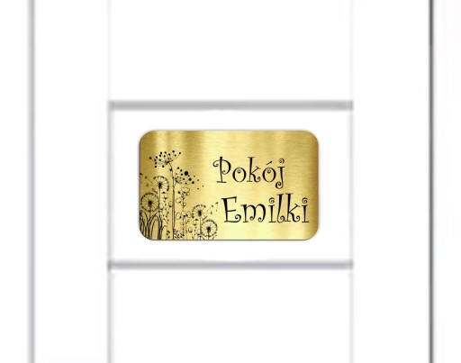 podklejona TABLICZKA NA DRZWI z imieniem dziecka