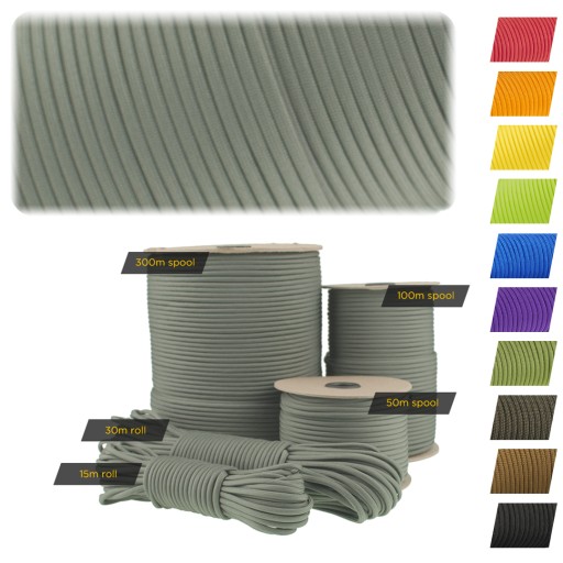 EDCX 4 мм Paracord 550 - (Темно-серый, 50 м)