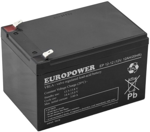 АККУМУЛЯТОР АККУМУЛЯТОР AGM VRLA EUROPOWER EP EP12-12 12В 12Ач EP12 T2 F2 UPS