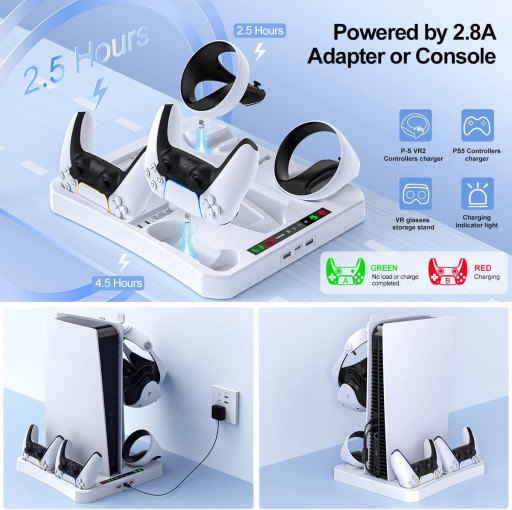 STACJA ŁADUJĄCA DO PSVR2+DualSense+PS5 COOLING FAN