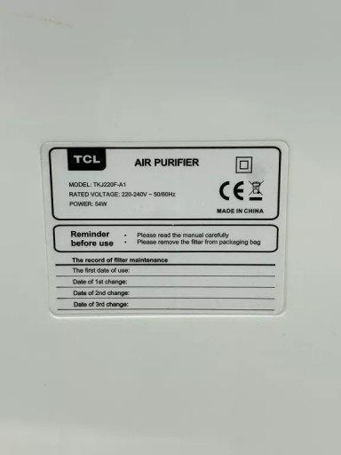 ОЧИСТИТЕЛЬ ВОЗДУХА TCL TKJ220F
