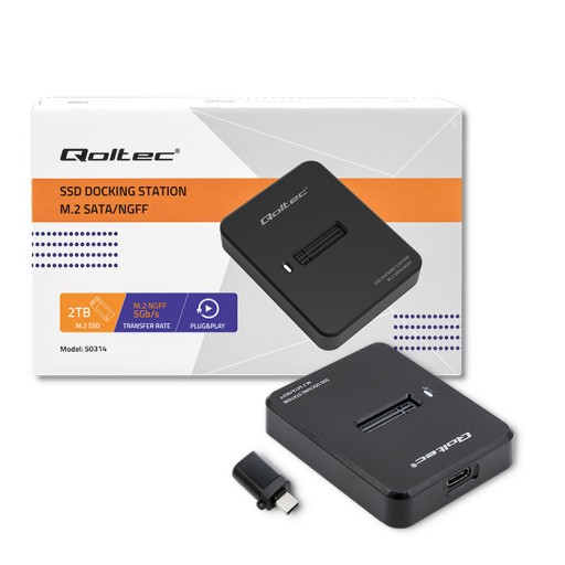 Док-станция Qoltec M.2 SATA SSD | НГФФ | USB 3.1