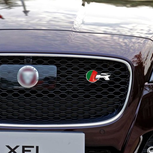 Серебряный логотип R Grill Emblem передний значок автомобиля для Jaguar 7,2*3,2 см