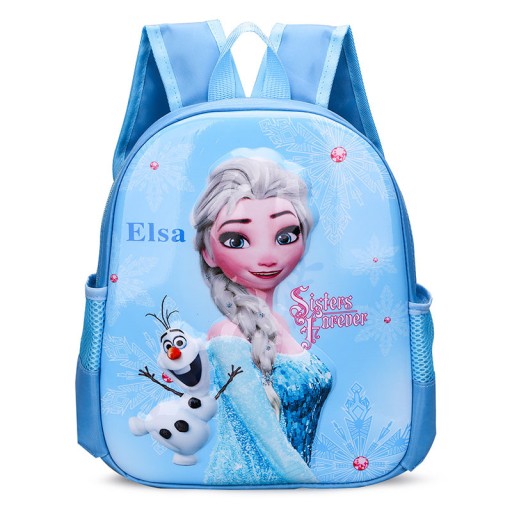 Рюкзак Эльза 3D жёсткий ламинированный, голубой, для детского сада FROZEN
