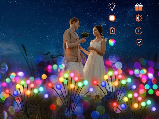 2 шаровых садовых светильника Firefly Swing 10LED на солнечных батареях