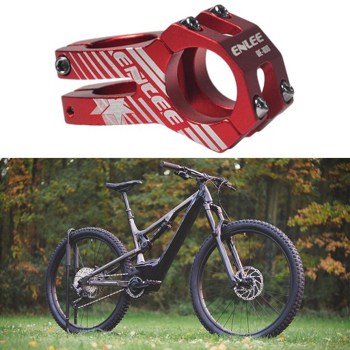 Wspornik rowerowy MTB 31,8 mm ze stopu aluminium 45 mm krótki do elementu roweru szosowego czerwony