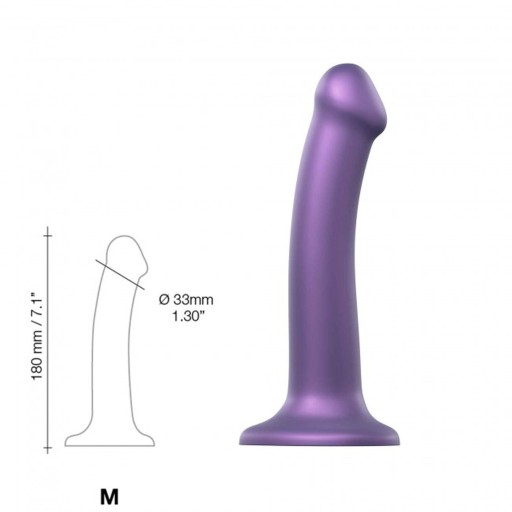 STRAP-ON ME Wibrujące Dildo Metallic Shine Purple