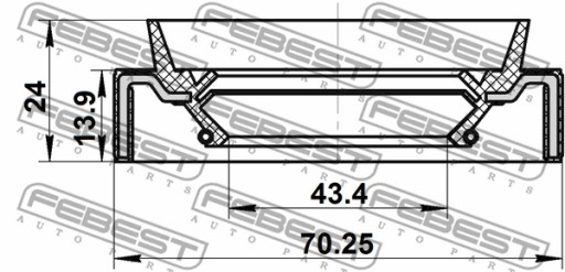 Уплотнение редуктора FEBEST 95JAS-45701424R