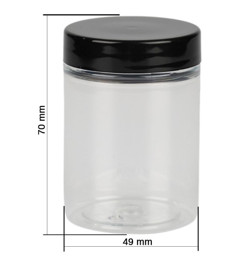 POJEMNIK SŁOIK PET 100 ml czarna nakrętka