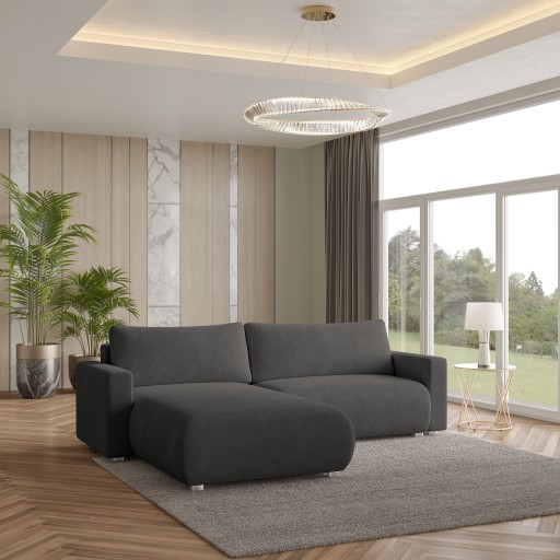 Роскошный угловой диван TURIN Comfort SLEEPING FUNCTION букла WAVE SPRING