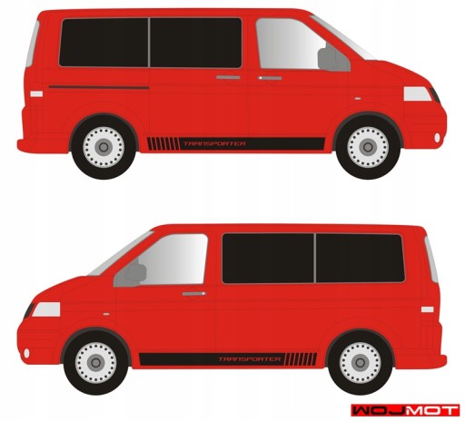Наклейки на боковые полосы VW T5 Transporter