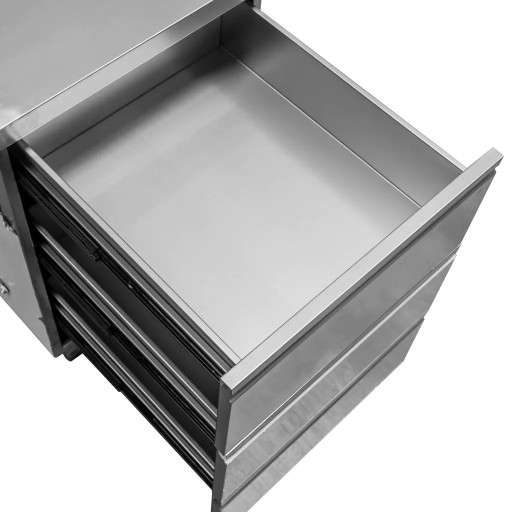 Столешница для кейтеринга с 3 ЯЩИКАМИ 120x60 см из нержавеющей стали.