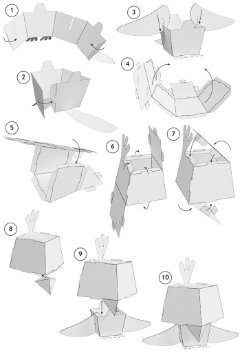 Раскраска Попугай Monumi Cubehead Regular 3D