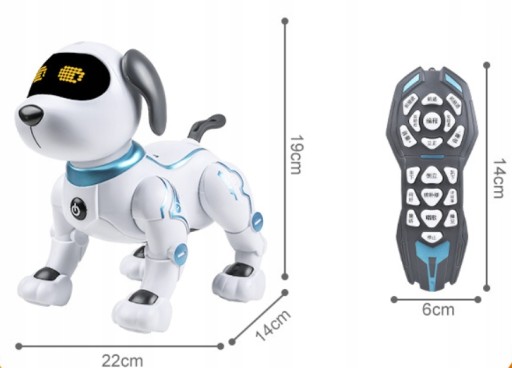INTERAKTYWNY ROBO PIES ZDALNIE STEROWANY GŁOSEM, ŚWIECĄCE JOJO, LED