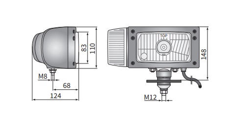 Фара с корпусом Lewy H4/4F с индикатором направления