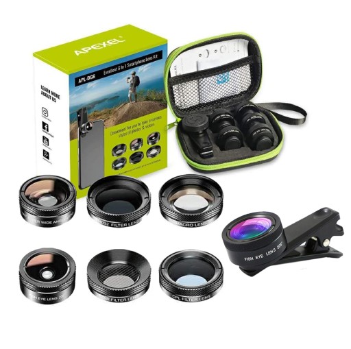 Набор линз с макрофильтром 6 в 1, ширина 25x ND32 Star Fisheye CPL для телефона