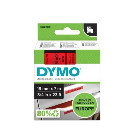 Dymo- Tape D1 - 19 мм х 7 м черный/красный