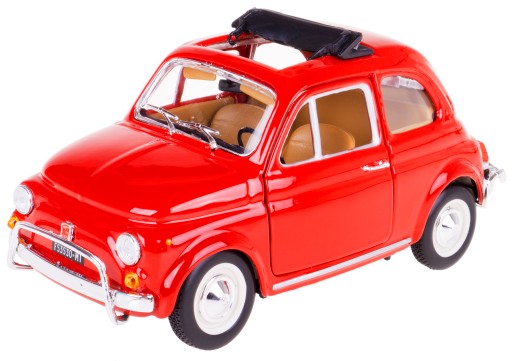 FIAT 500L 1968 BBURAGO МЕТАЛЛ МОДЕЛЬ 1:24 КРАСНЫЙ