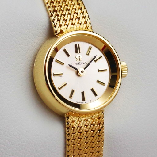 Женские часы OMEGA, калибр 484, цельное ЗОЛОТО 18К 750 пробы, БРАСЛЕТ 1968 г. + КОРОБКА