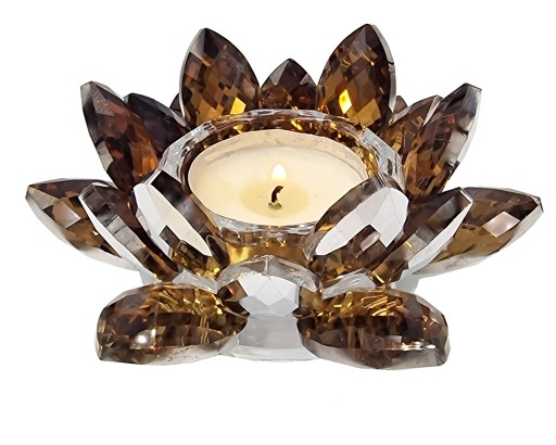 Lanitzer Lantern Candlestick Glamour Lotos Golden Crystal