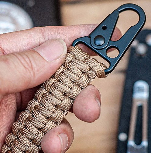 KARABIŃCZYK BRELOK PARACORD SURVIVAL TAKTYCZNY TURYSTYCZNY KARABINEK mix