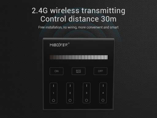 СВЕТОДИОДНЫЙ КОНТРОЛЛЕР НАСТЕННАЯ ПАНЕЛЬ ПУЛЬТ B1 ЧЕРНЫЙ ДЛЯ LED MONO MiLIGHT MiBOXER