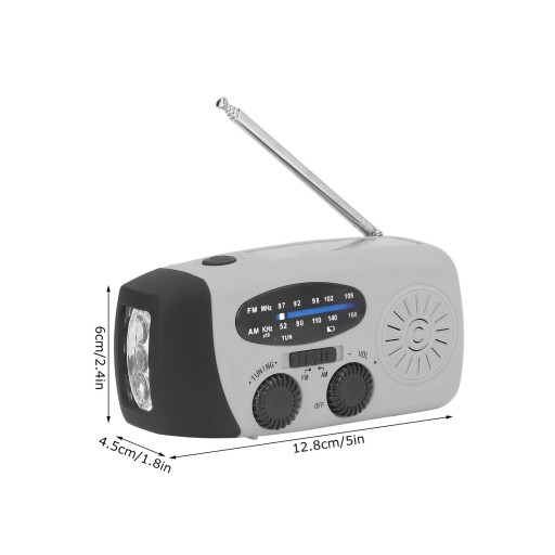 RADIO SŁONECZNE Z KORBĄ RĘCZNĄ LED USB Z BATERIĄ