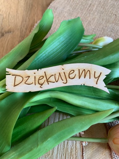 Plakietka rustykalna Dziękujemy tekst grawer napis na tabliczce dekor