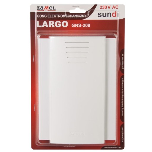 ZAMEL GONG DZWONEK LARGO 230V BIAŁY GNS-208-BIA