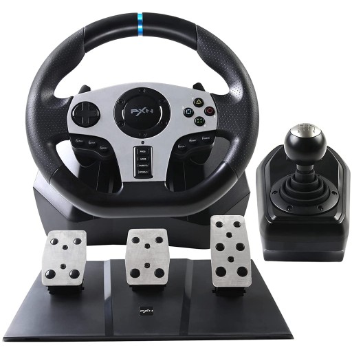 Игровое рулевое колесо PXN V9, педали коробки передач