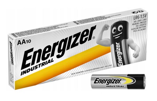 10 щелочных батарей ENERGIZER Industrial AA LR6 E91, 1,5 В