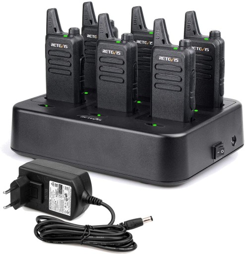 Retevis RT622 Walkie Talkie, двусторонняя радиосвязь с 6-контактным зарядным устройством