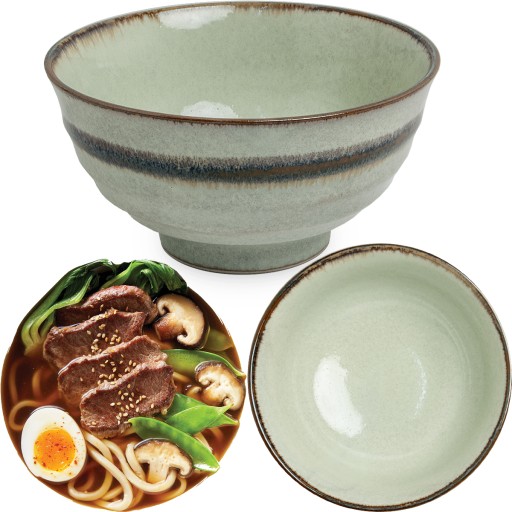 Miseczka Ceramiczna Jasno Zielona Miska Do Makaronu Zupy Udon Wasabi 17cm